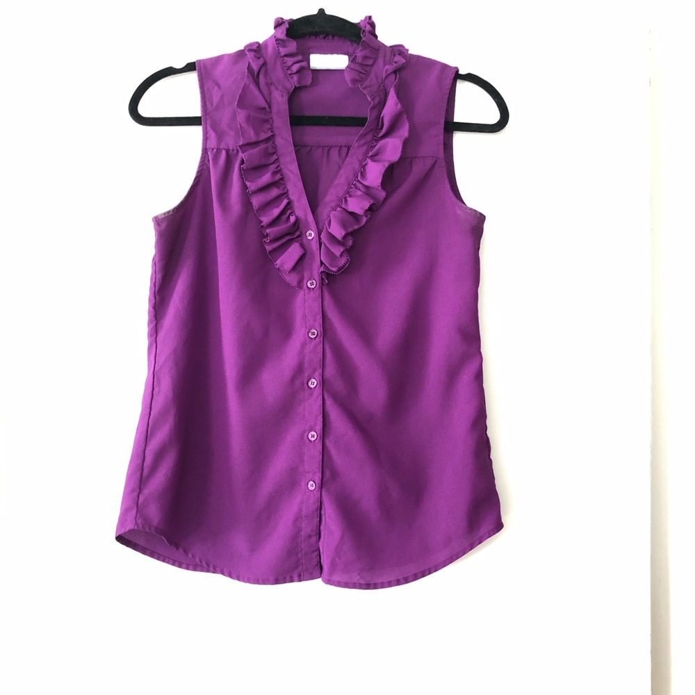 🆕 NEW YORK & COMPANY SLEEVELESS PURPLE BLOUSE